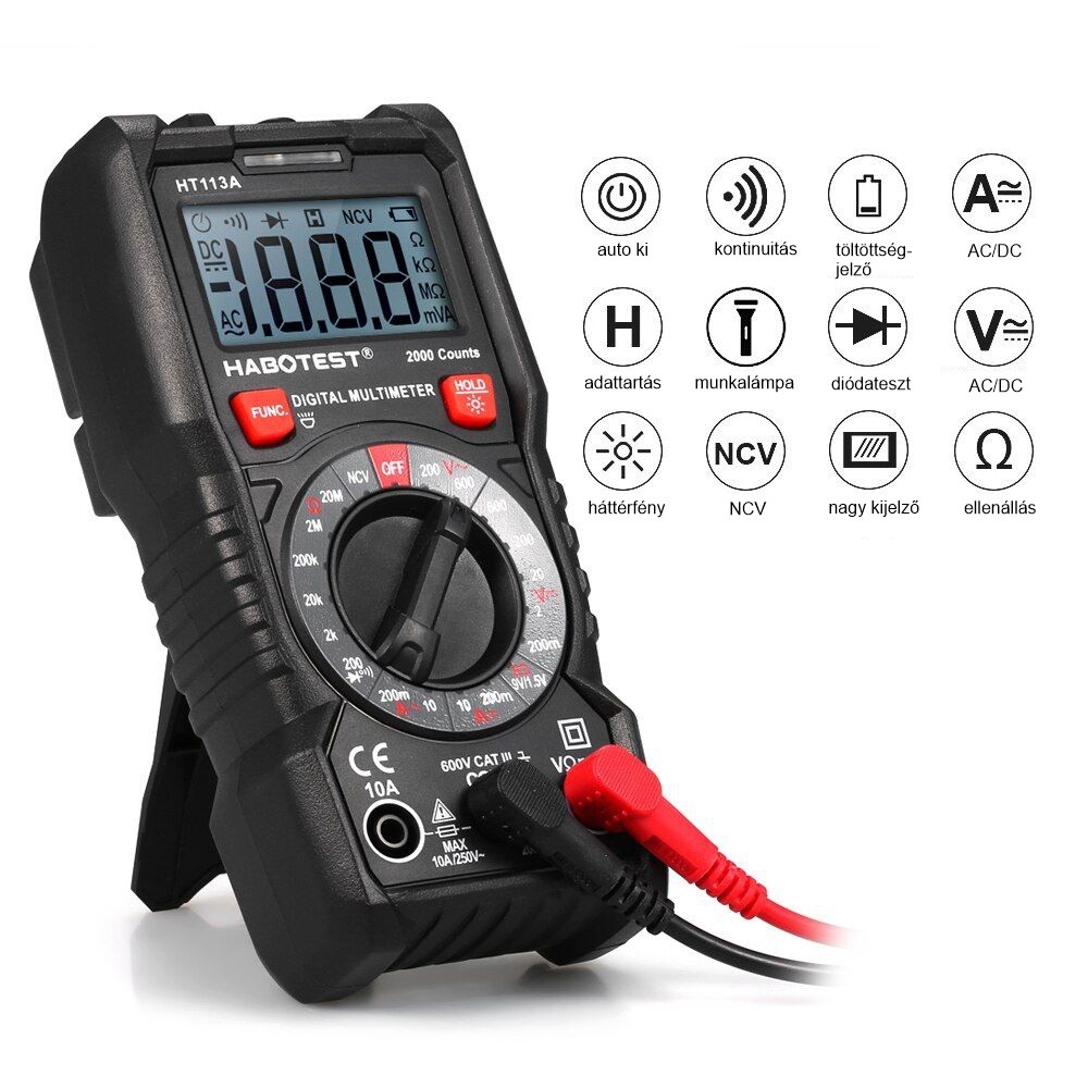 Habotest HT113A - multifunctional multimeter: AC/DC voltage,