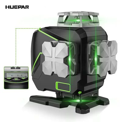 Huepar P04CG - 4x360° Laser Level Self Leveling 4D Green Beam Bluetooth  Connectivity Laser Tool